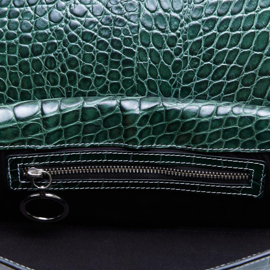 Tilda Baguette Bag - Glossy Croc Balsamic