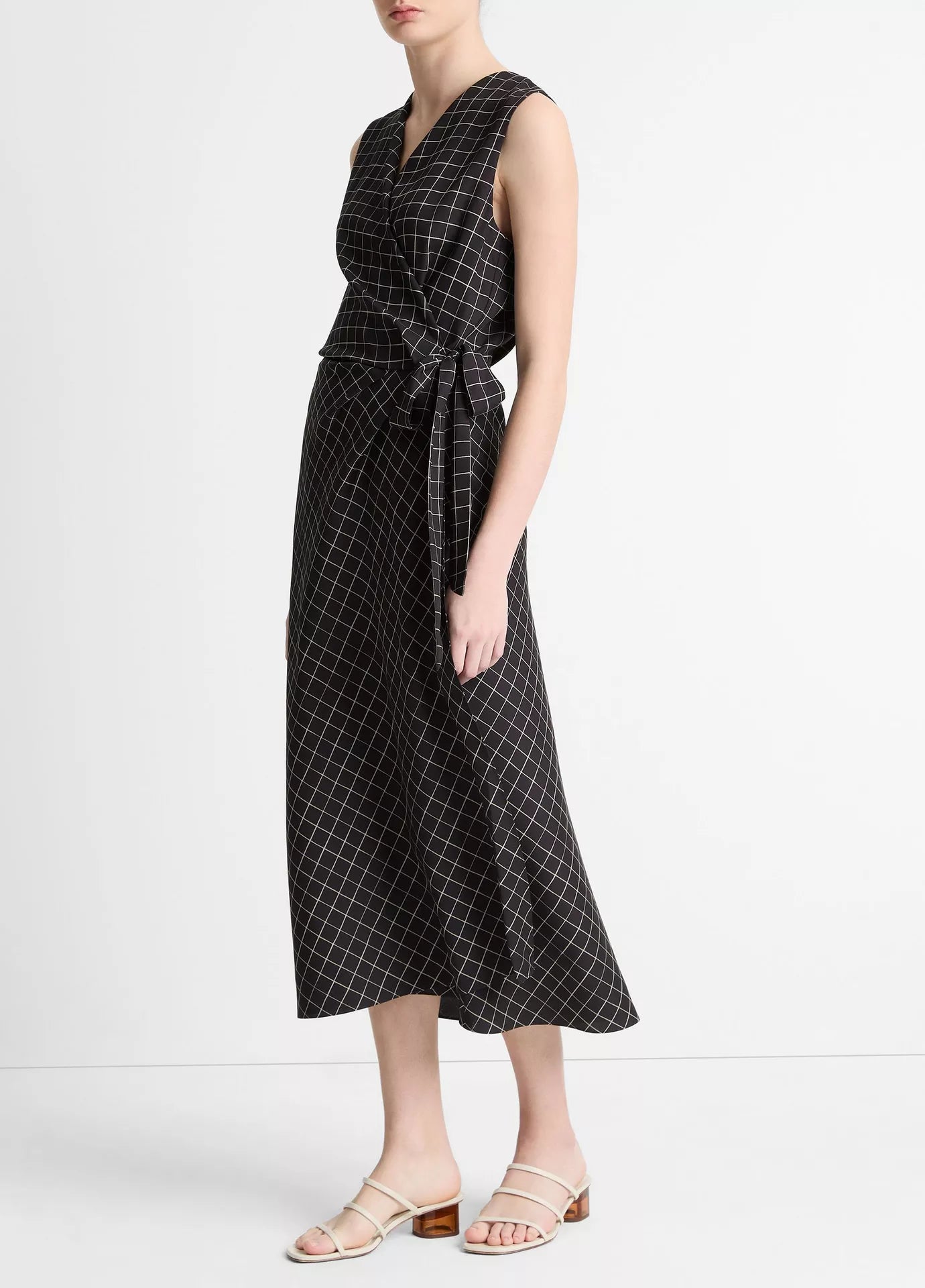 Trellis Plaid Sleeveless Wrap Dress Hearth and Soul Trellis Plaid Sleeveless Wrap Dress Hearth and Soul