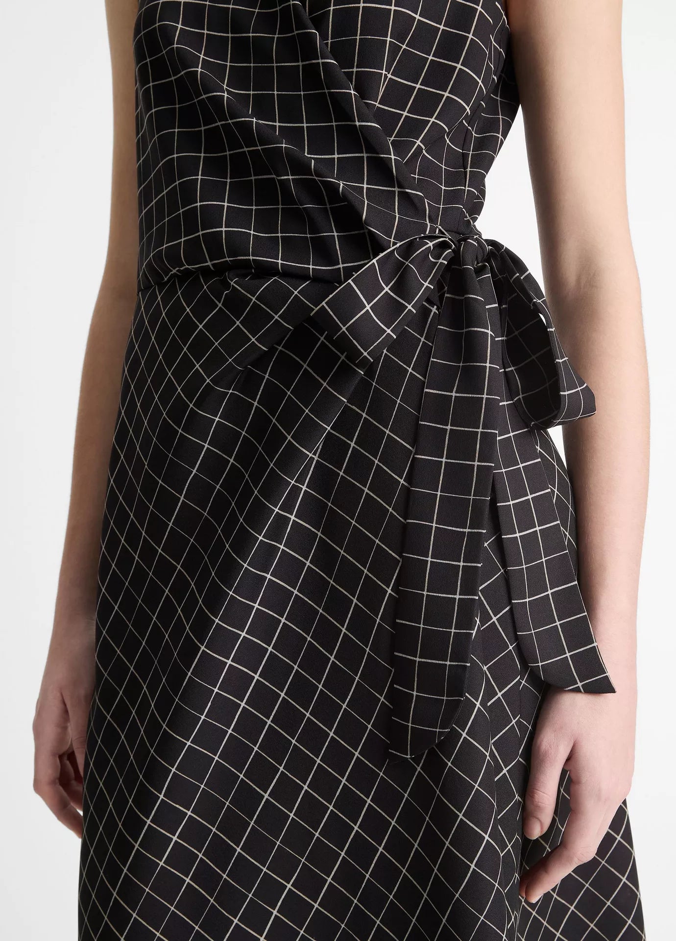 plaid wrap dress Trellis Plaid Sleeveless Wrap Dress