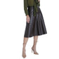 Victoria Vegan Leather Midi Skirt