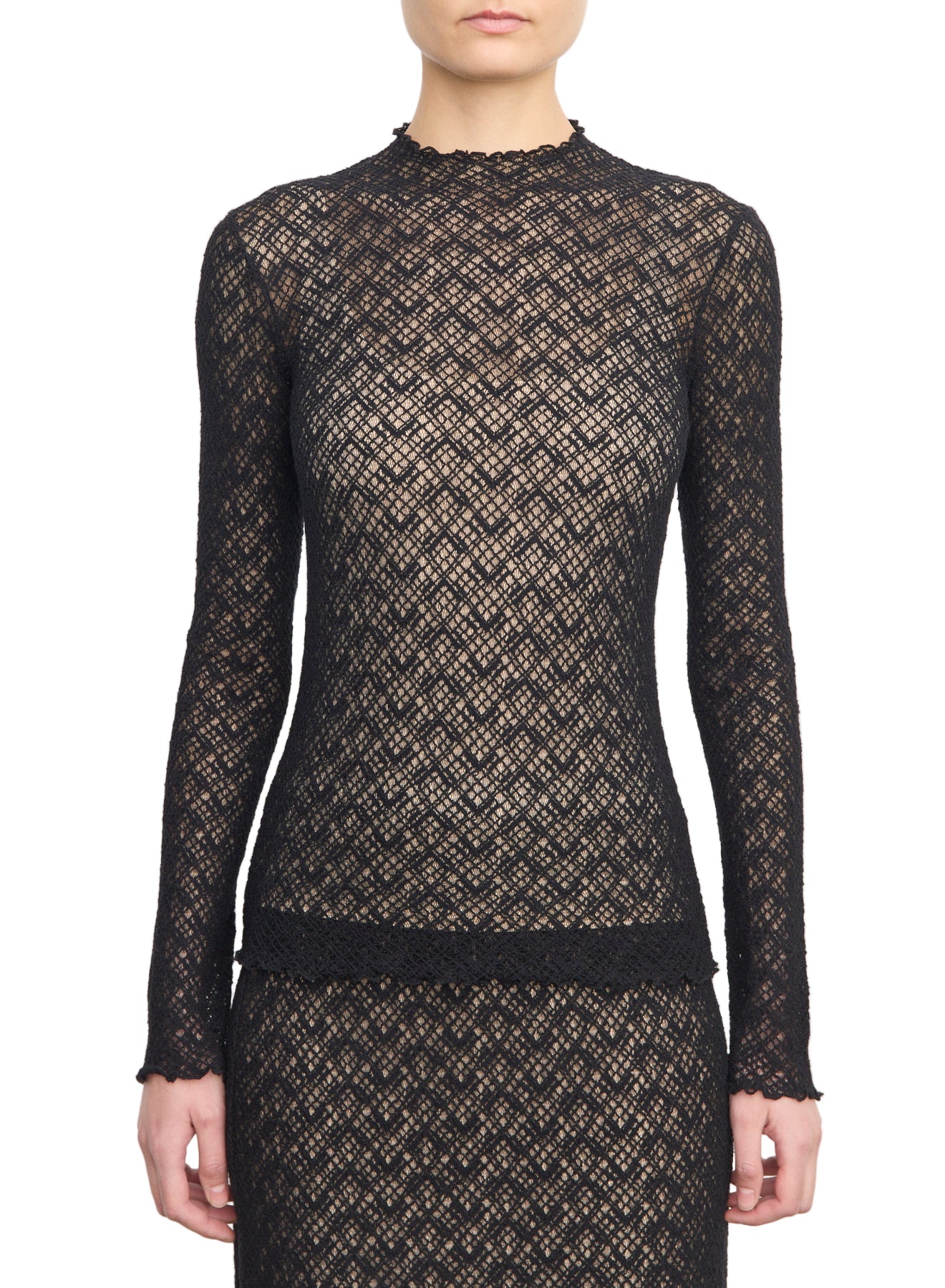 Lace L/S Mock Neck