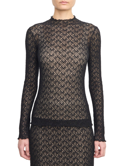 Lace L/S Mock Neck