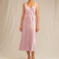 Double V-Neck Satin Slip Dress