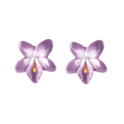 Violet Flower Stud Earrings