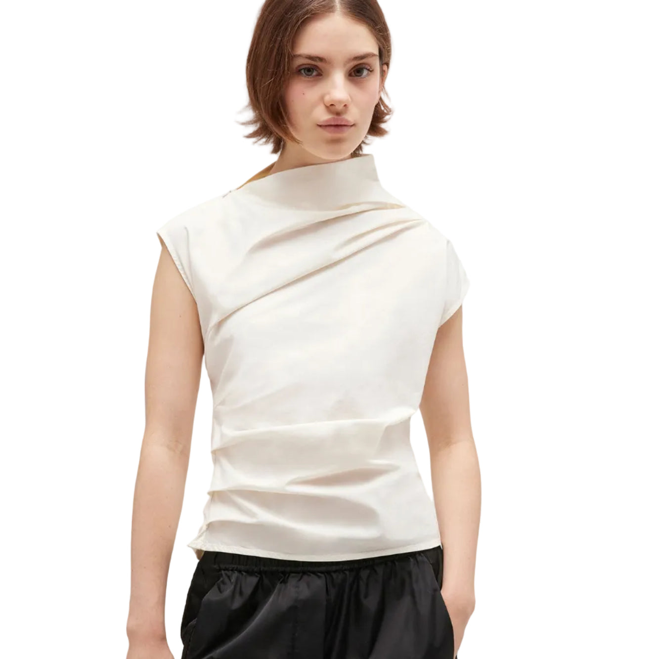 Stretch Cotton rouched shirt