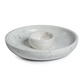Roma White Marble Chip & Dip Bowl
