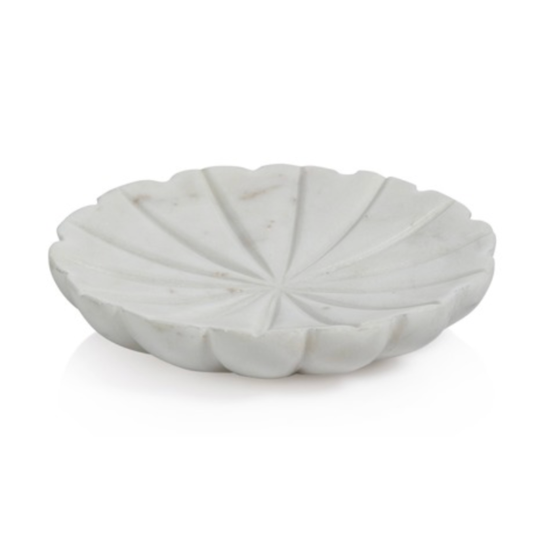 White Flower Marble Dish