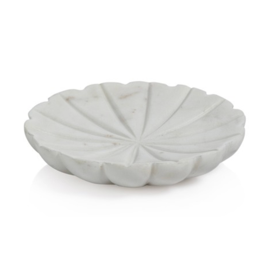 White Flower Marble Dish