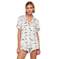 Gisele Relaxed Short PJ Set - Ski Chalet Ivory/Pine