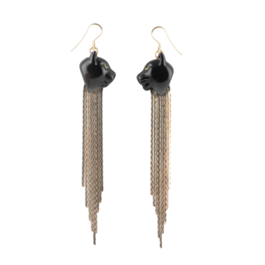 Black Panther Fringe Earrings