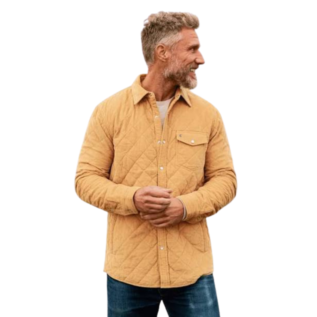 Corduroy Quilted Shacket - Camel