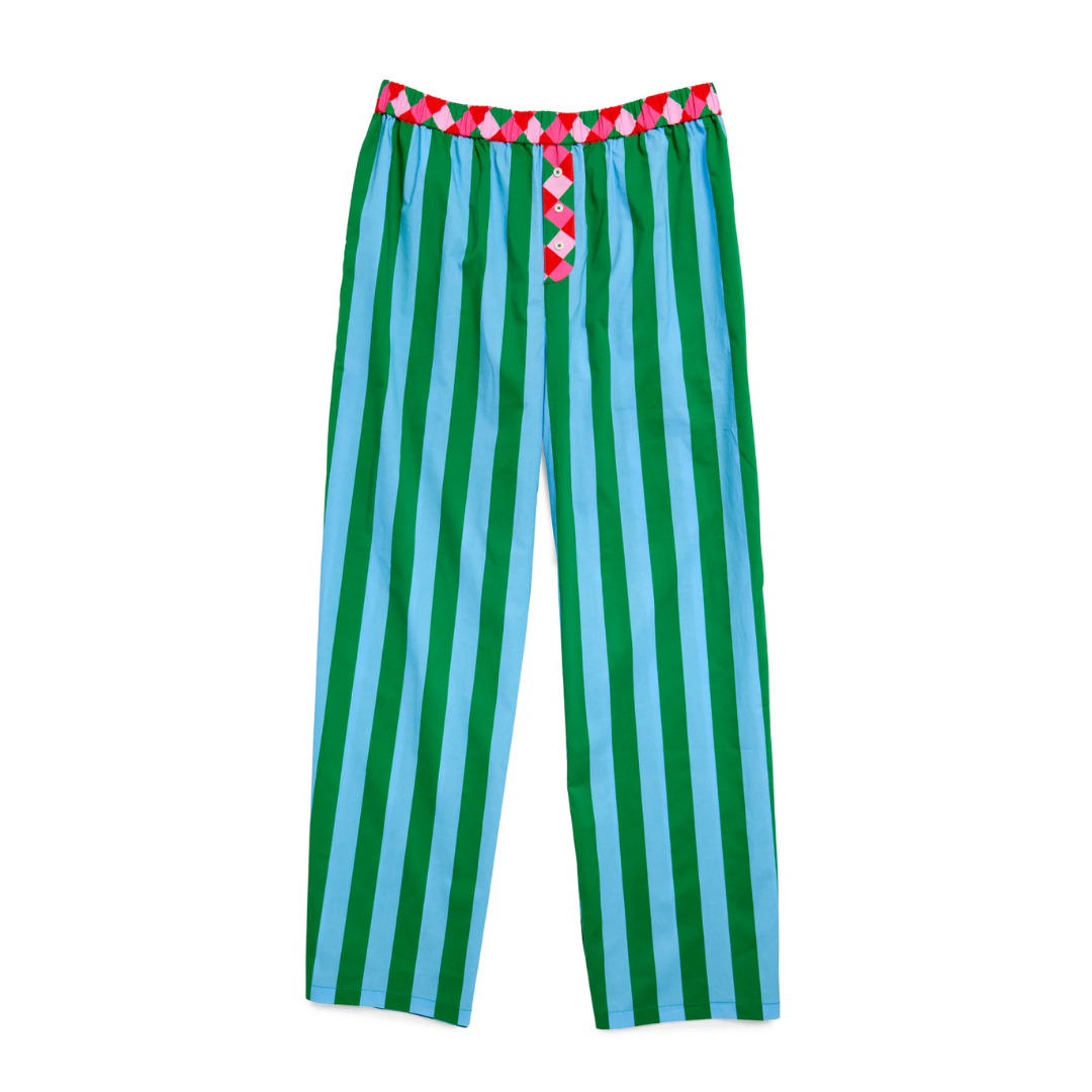 Festive Stripe Boxer Pant - Green