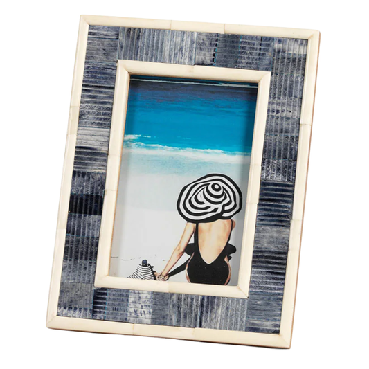 Mendocino Blue Carved Bone Photo Frame