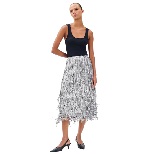 Billie Sequined Tassel Midi Skirt