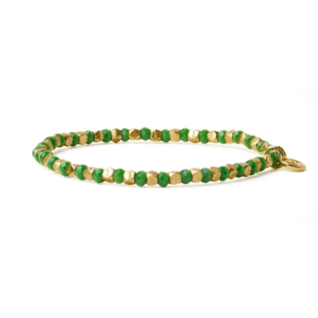 Louise Crystal Gold Stretch Ball Bracelet