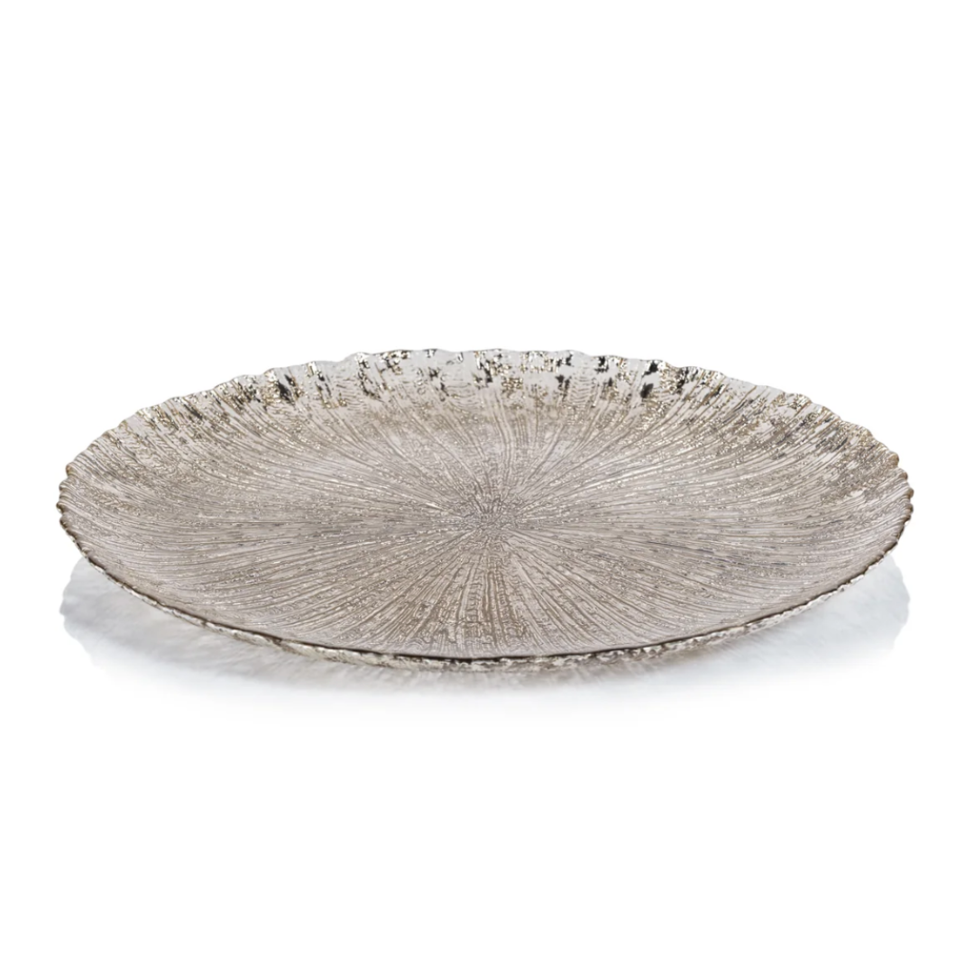 Luminara Fusion Glass Platter - Golden Silver