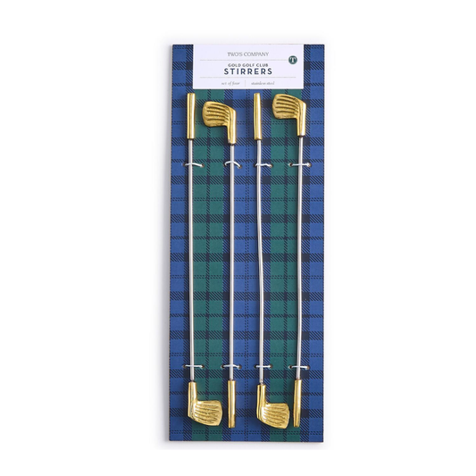 Gold Golf Club Stirrers - Set of 4