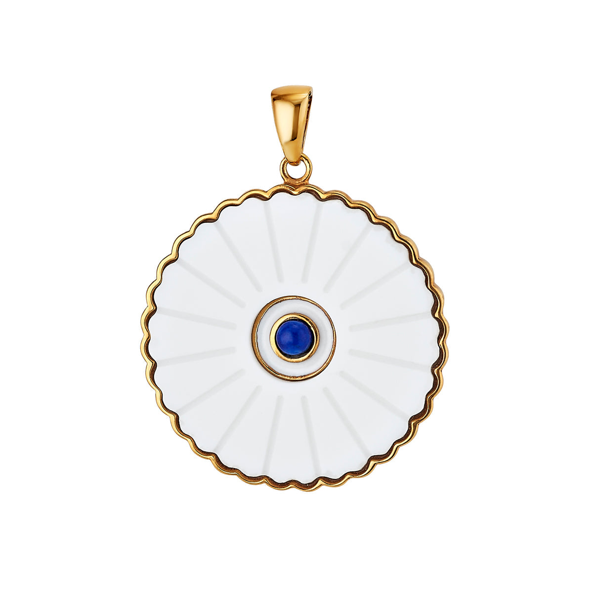 White Agate Sunflower Pendant