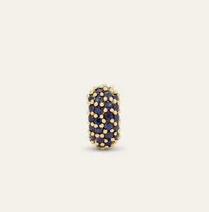 Wide Pavé Blue Sapphire Bead
