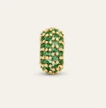 Wide Pavé Emerald Bead