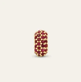 Wide Pavé Ruby Bead