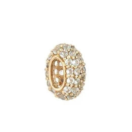 Wide Pavé Aquamarine Bead