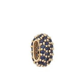 Wide Pavé Blue Sapphire Bead