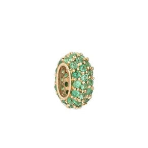 Wide Pavé Emerald Bead