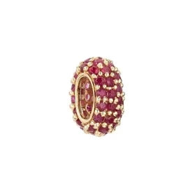 Wide Pavé Ruby Bead