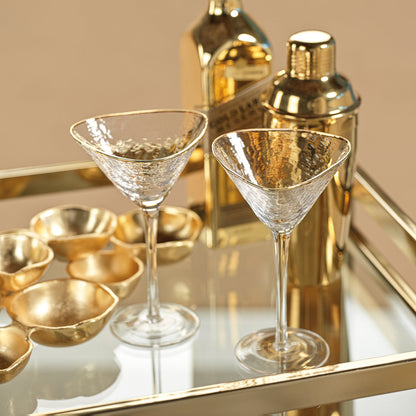 Aperitivo Martini Glass - Clear with Gold Rim