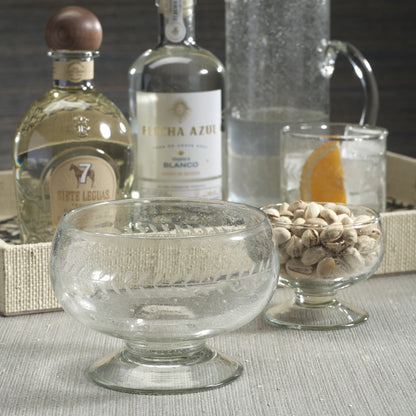 Tuscan Handmade Etched Glass Condiment Bowl