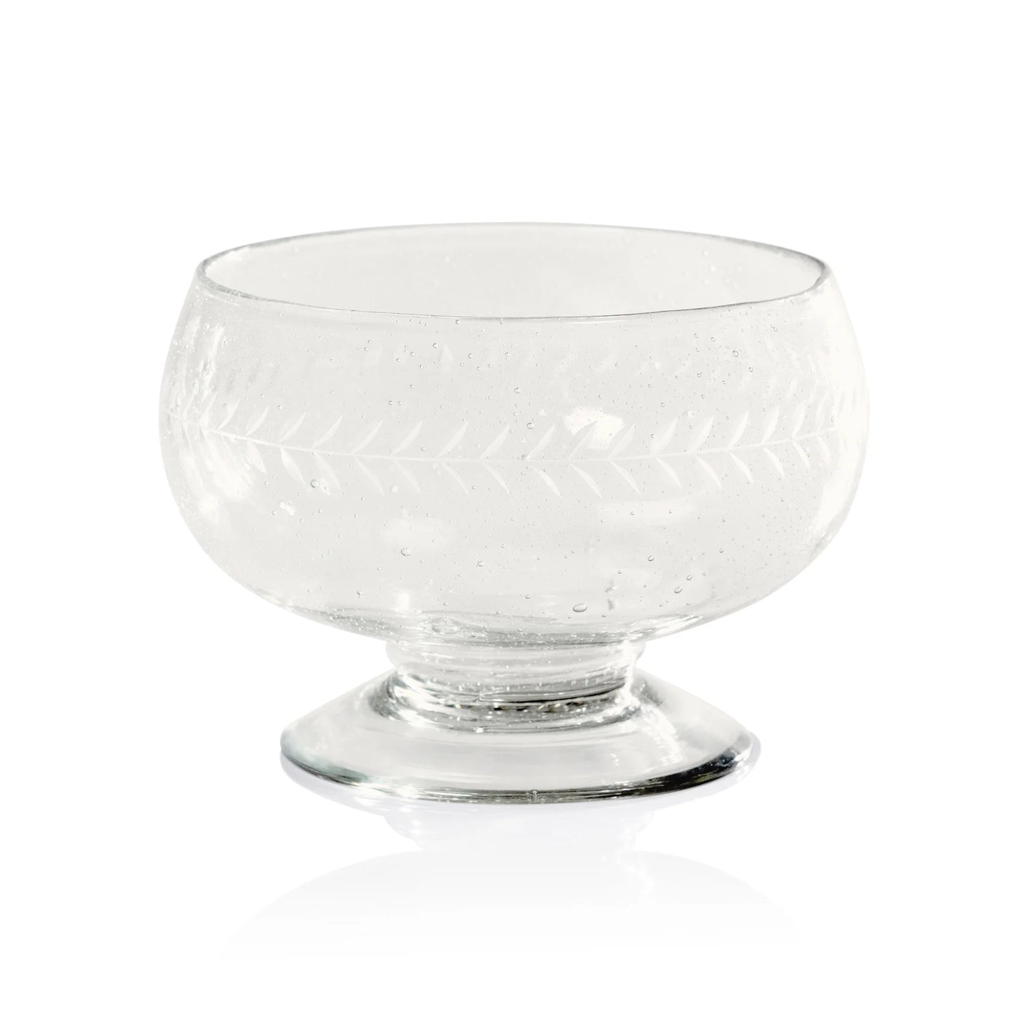 Tuscan Handmade Etched Glass Condiment Bowl