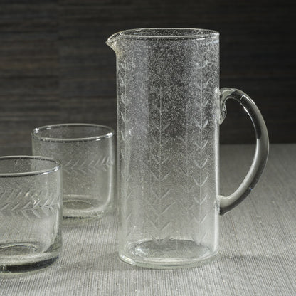 Tuscan Handmade Etched Glass - Pitcher