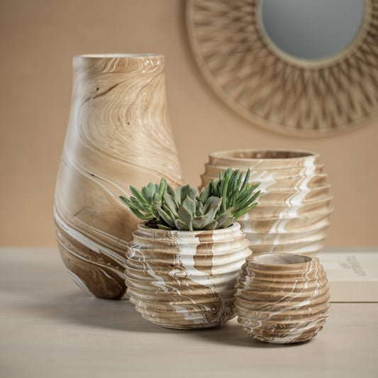 Mango Wood Cocoon Pot
