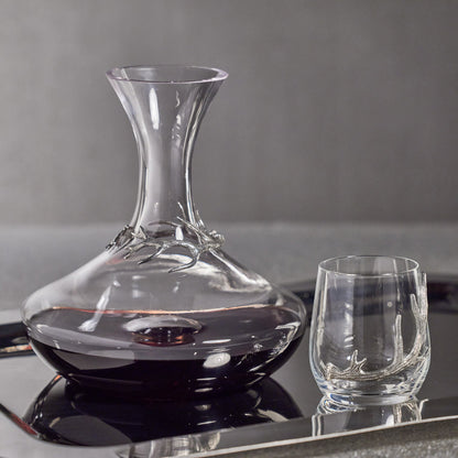 Davos Glass Wine Decanter w/ Pewter Antler