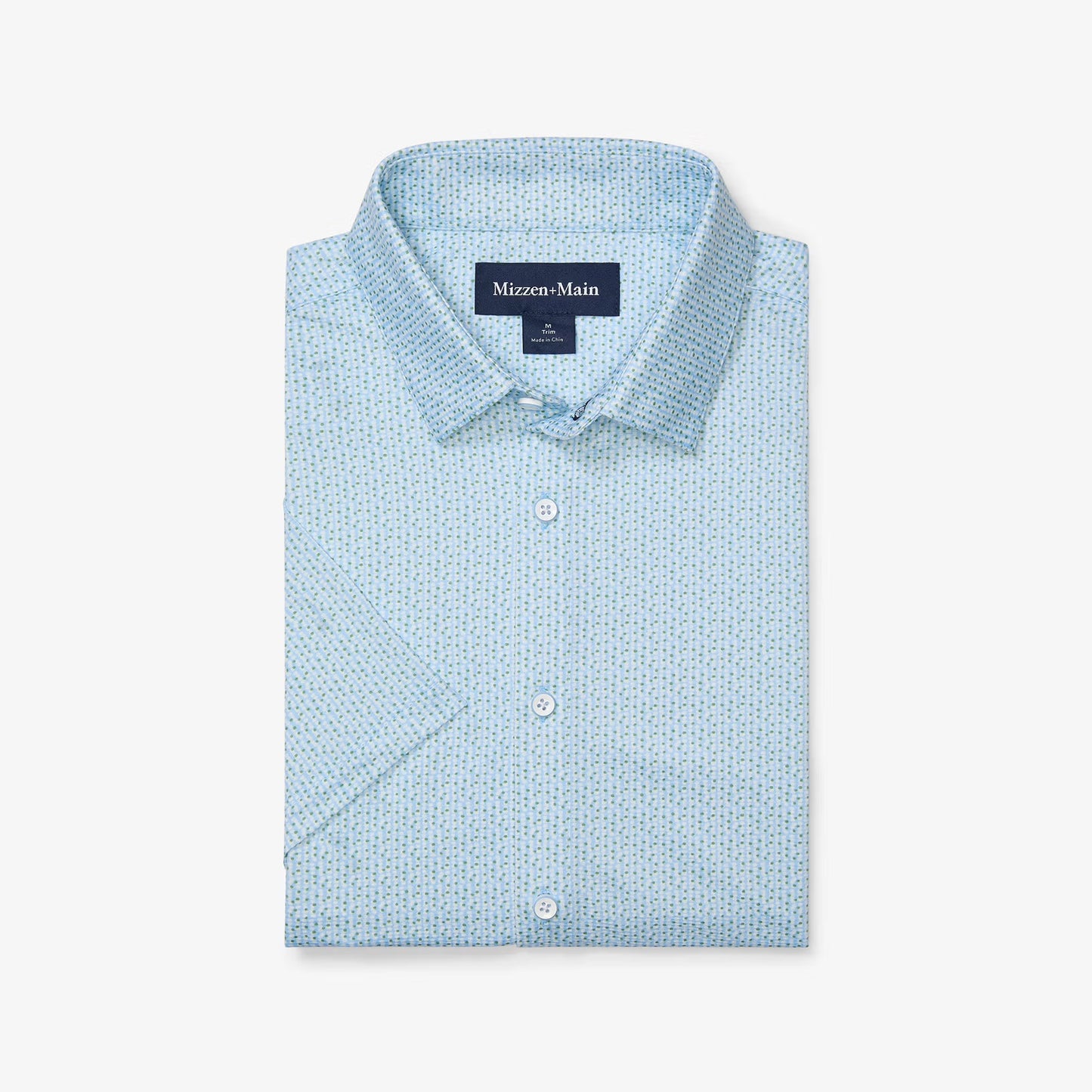 Halyard Short Sleeve Dress Shirt - Light Blue Circle Montage