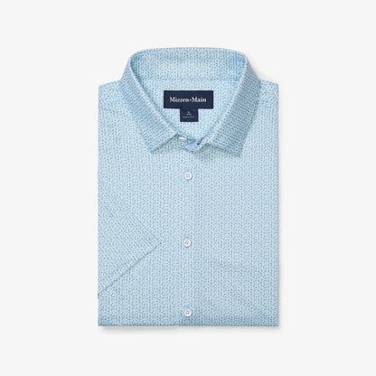 Halyard Short Sleeve Dress Shirt - Light Blue Circle Montage