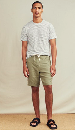 Slub Stripe Short Sleeve Crew