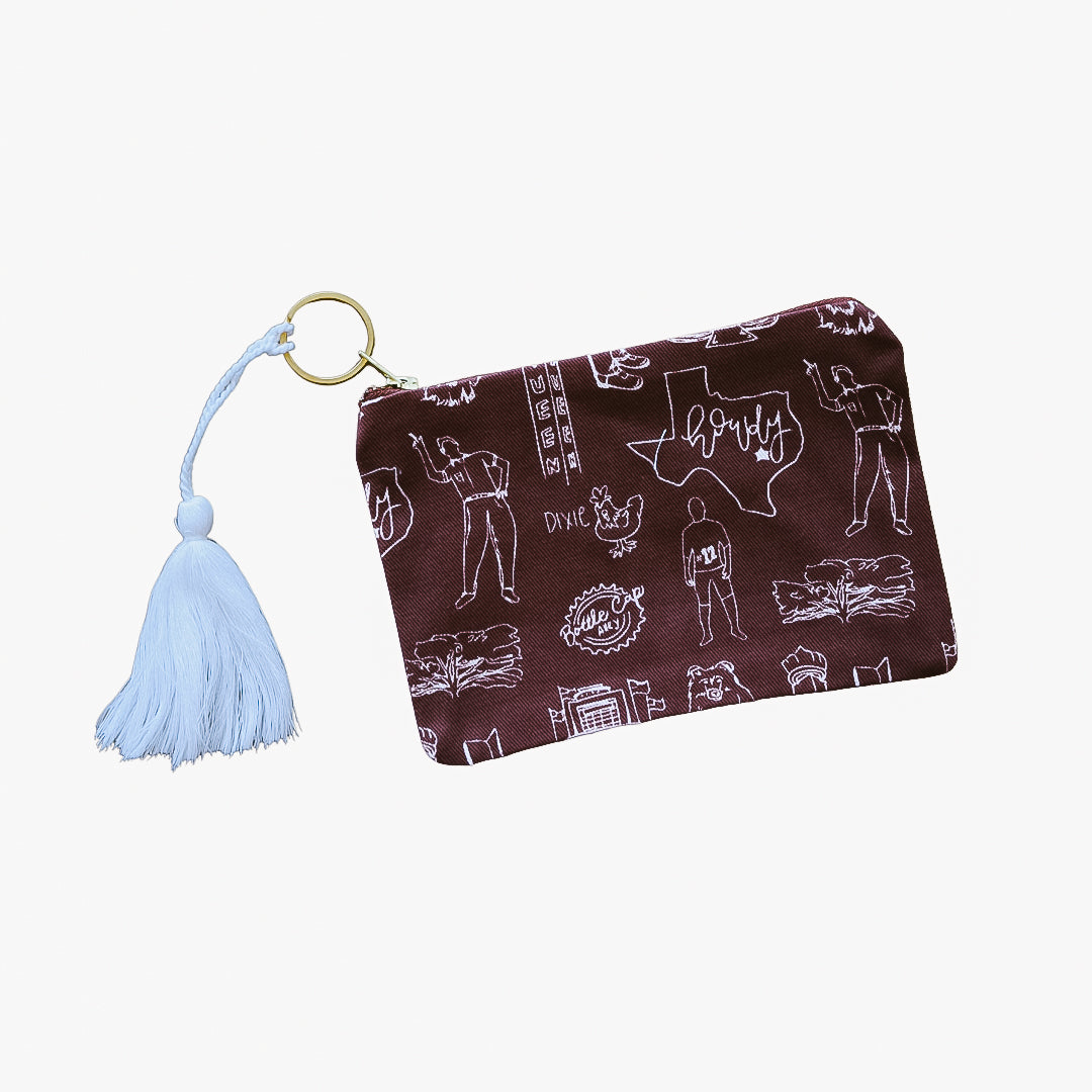 College Station Toile Pouch