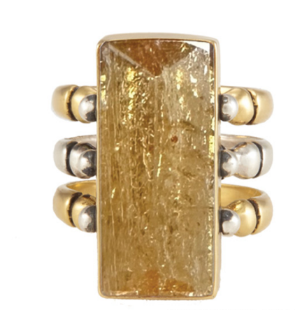 Triad Ring - Straw Topaz