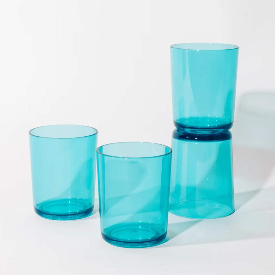 Light Blue Acrylic Cups | Set of 4
