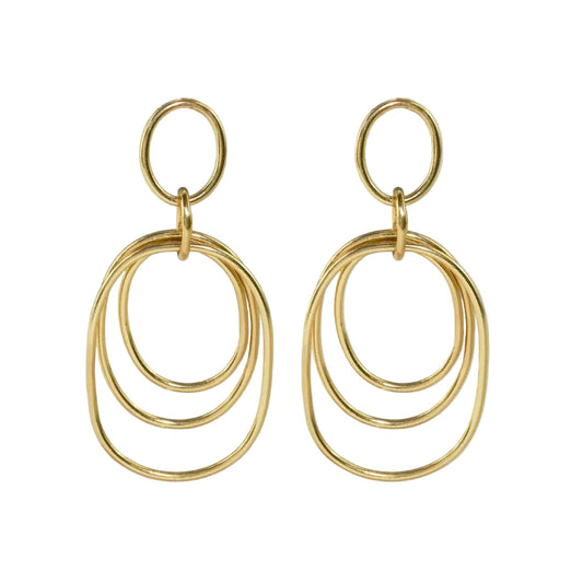 Aubrey Round Geometric Door Knocker Earrings