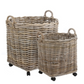 Rattan Basket with Wheels