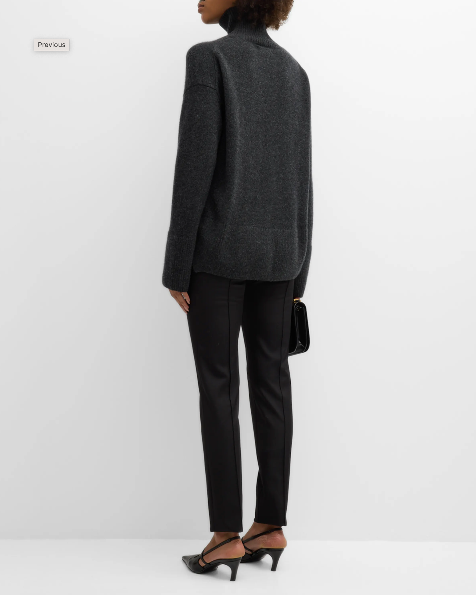 Cashmere Side-Button Turtleneck