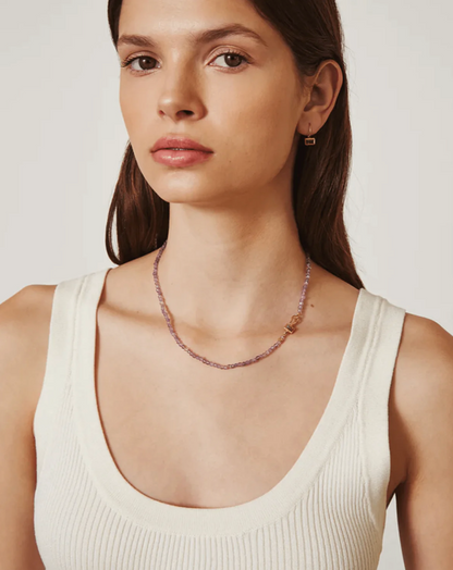 Bezel Wrapped Bead Necklace