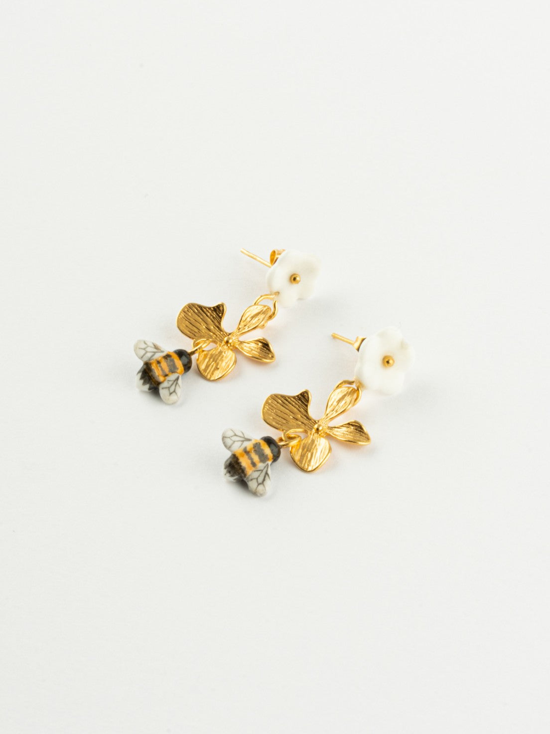 Bee + Flowers Earrings