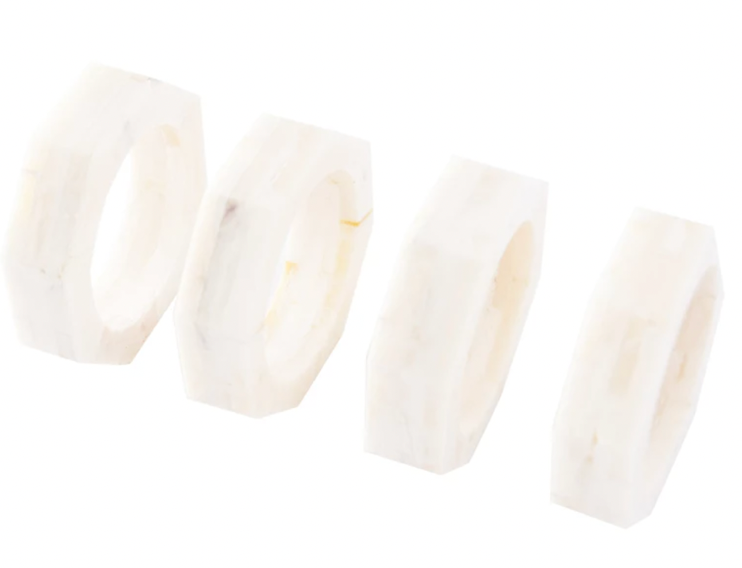 Octagon Shaped Resin Napkin Rings | Set of 4