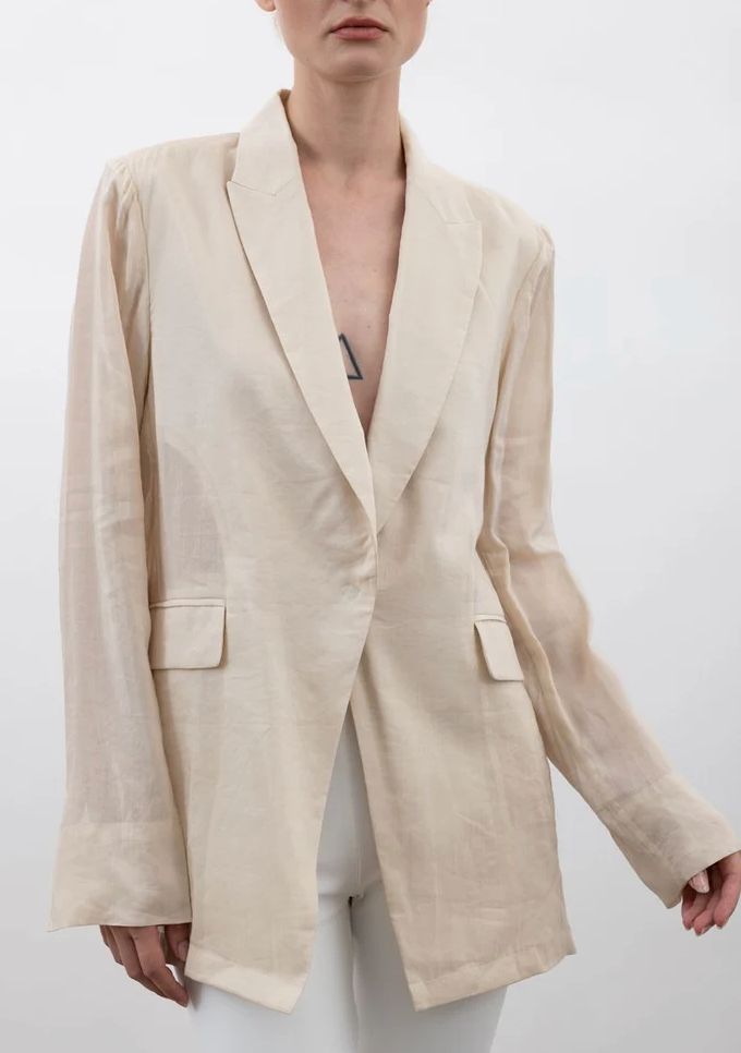 Sheer Ramie Boyfriend Blazer