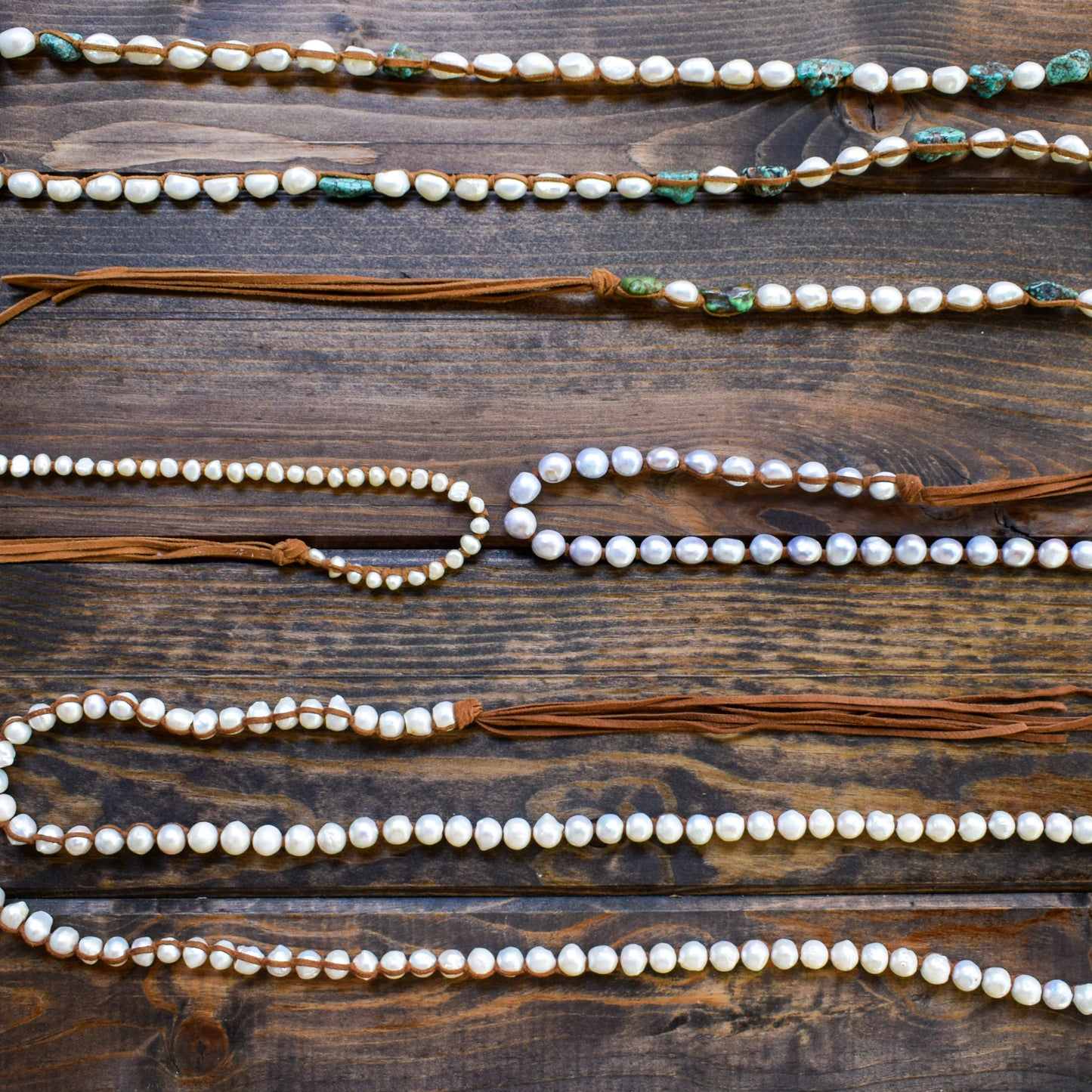 XLong White w/ Turquoise Necklace