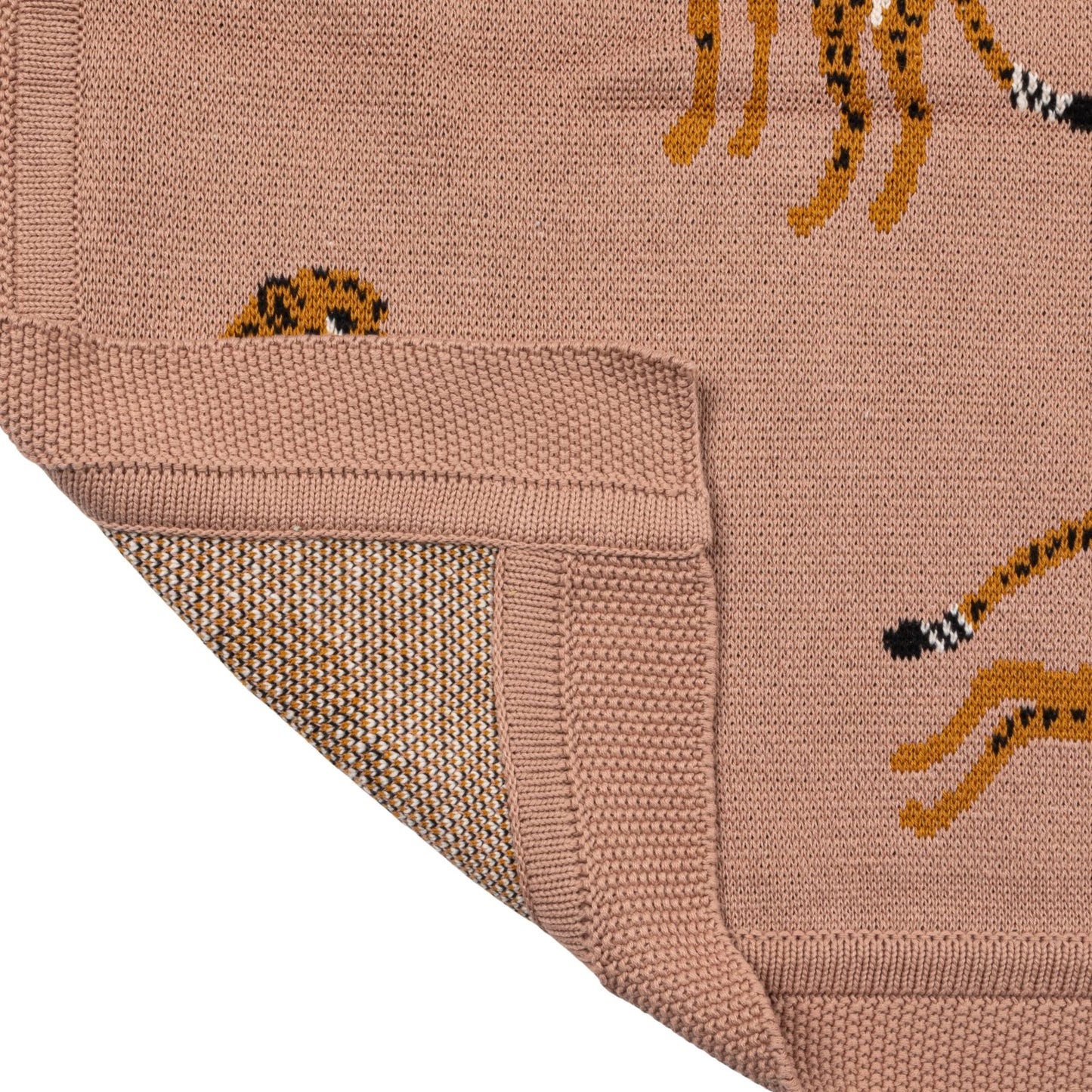 Cotton Knit Throw with Cheetahs